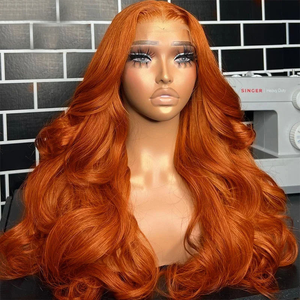 Peluca de Cabello <span class=keywords><strong>Humano</strong></span> Vietnamita con Ondas Sueltas Color Jengibre para <span class=keywords><strong>Mujer</strong></span>, con Frente de Encaje Transparente 13x4 <span class=keywords><strong>y</strong></span> Raya en <span class=keywords><strong>el</strong></span> Medio - Product Image 2
