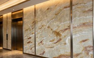 Losa de Cuarcita <span class=keywords><strong>Nacarando</strong></span> Personalizada, Cuarcita Natural Van Gogh, Cuarcita Dorada para Encimeras de Cocina, Paneles de Pared y Pisos - Product Image 5