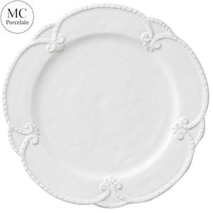 MC restaurante al por mayor hotel Fiesta <span class=keywords><strong>en</strong></span> relieve de cena de porcelana placas vintage blanco de cerámica juegos - Product Image 3
