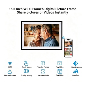 Marco de Fotos con Pantalla Táctil LCD IPS de 15.6 Pulgadas, con Aplicación Frameo, Wi-Fi, Compatible con <span class=keywords><strong>MP3</strong></span>/AVI, Alimentación Tipo-C, Control Remoto - Product Image 2
