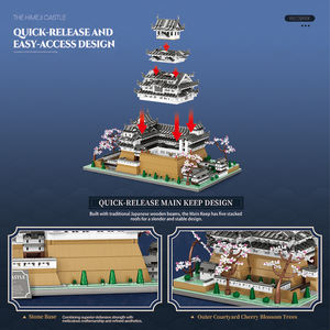 Blocs de construction du château de Himeji Reobrix 21060, échelle 1:127, modèle de château du cygne blanc, monument <span class=keywords><strong>japonais</strong></span>, briques DIY, cadeaux, 7105 pièces - Product Image 5