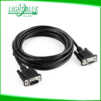 Cable Serial RS232 DB9 Negro de 2m, Cable de Transferencia de Datos Cruzado de 9 Pines Hembra a Hembra para Computadora, PC, PLC, Programación