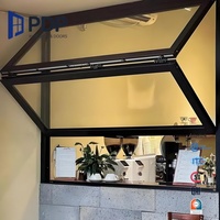 Ventana Vertical de Cocina de Aluminio con Doble Vidrio y Persiana Plegable de Acero Inoxidable Moderna para Exteriores Comerciales PDP