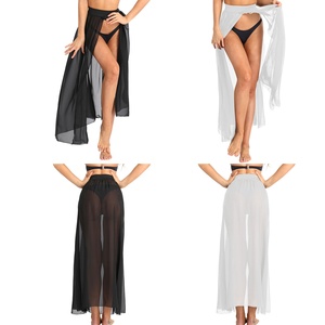 Jupe longue maxi transparente en mousseline pour femme, idéale pour la plage, comme cache-maillot, ou pour la natation, la danse, les soirées en club et les festivals de musique - Product Image 1