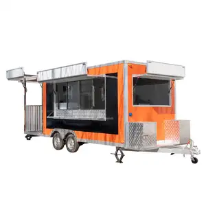 TUNE 5.5m Long Large Shiny Caravan Food Trailer Cart With Oven Grill