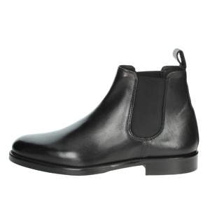 Scarpe da donna nere DR013 mezza stivale traspiranti Chelsea stile altezza caviglia per autunno e inverno suole in gomma - Product Image 1
