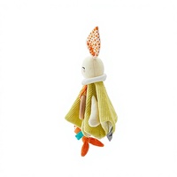 Couverture de confort pour bébé OEM Lapin, jouet à hochet en peluche multifonctionnel doux pour la bouche, jouet d'éveil à griffer avec papier froissé