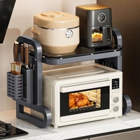 Nouvelle étagère de rangement réglable à 2 niveaux pour four à micro-ondes, grille de rangement pour comptoir, appareils électroménagers de petite taille et épices