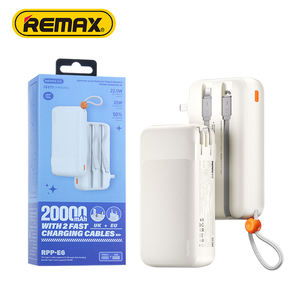 Batterie externe Remax 20000mAh Charge rapide 22.5W <span class=keywords><strong>Chargeur</strong></span> portable Travel Essentials Power Bank avec prise murale et câble intégrés - Product Image 1