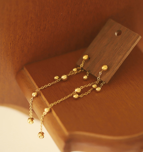 Pendientes de cadena de bolas de moda, chapados en oro, para mujer, tipo colgante, joyería de fiesta, accesorio de moda - Product Image 3