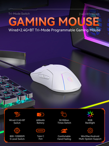 Souris de jeu sans fil ergonomique avec capteur Paw3311, rechargeable par USB-C, 6 boutons programmables, touches latérales pour PC/ordinateur portable/Mac - Product Image 6