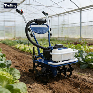 Компактный и легкий бензиновый культиватор весом 25 кг, простой в эксплуатации и транспортировке, для подготовки почвы в домашнем саду. - Product Image 2