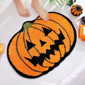 American Halloween Ghost Shaped Faux Cashmere Floor <b>Mat</b> for Bathroom, Toilet, Water Absorbent, Non-Slip, Living Room, Entrance - Product Image 1
