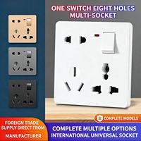 Panel Táctil de 86 Tipo 1-Gang con 6 Tomas de Corriente, Impermeable, 10A AC220V, Multifunción, Encastrable