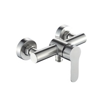 Robinet mitigeur de douche mural OEM design contemporain à une poignée hôtels en céramique 304 en acier inoxydable brossé sans plomb