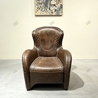 Fauteuil vintage en cuir huilé américain, chaise de selle, fauteuil inclinable individuel haut de gamme pour villa, salon, salle de cigares, club privé