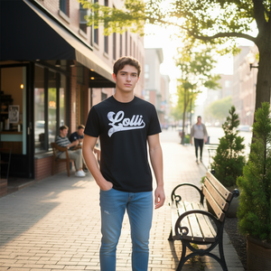 T-shirt Lolli in cotone nero unisex, maglietta promozionale - Product Image 3