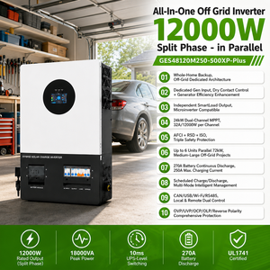 Inversor Solar Híbrido de Fase Dividida RICH Parallel 12000W GES48120M250-500XP-Plus Estándar Estadounidense >93% de Eficiencia Salida 120/240Vac - Product Image 1