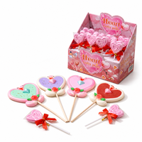 Bonbons Halal Cadeau de Mariage Romantique avec Décoration de Rose 80g Sucette en Forme de Cœur Parfait pour les Anniversaires et la Saint-Valentin