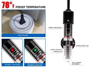 Chauffage d'<span class=keywords><strong>aquarium</strong></span> QbellPet anti-explosion à tube de quartz, thermostat d'eau automatique pour <span class=keywords><strong>aquarium</strong></span>, submersible, en verre - Product Image 4