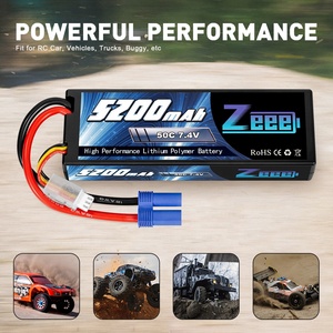 ZEEE 7.4V 50C 5200mAh 2s Lipo电池硬外壳，带EC5插头，用于RC Evader BX汽车卡车Truggy越野车坦克 - Product Image 4