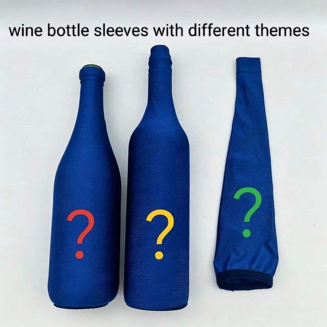 Factory Wholesale of Reusable Red Wine Bottle Covers With Different Themes Super Elastic Polyester Fiber Bottle Covers