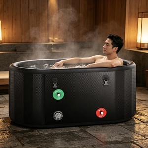 Bañera de Hielo Inflable Portátil Ovalada para Adultos, Terapia de Inmersión en Frío, Bañera Plegable Resistente - Product Image 1