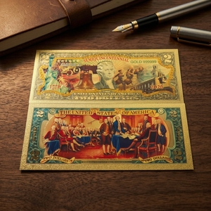 Custom Amerika Collectie 250ste Verjaardag Herdenking Bank Nota Plastic Goud Folie Verguld Bankbiljet - Product Image 6