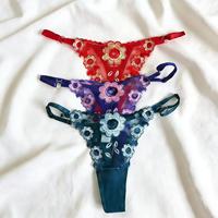 String brodé tricoté à taille basse avec ceinture ajustable, lingerie sexy pour femme, tentation quotidienne