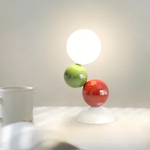 室内照明现代设计家用台灯发光二极管北欧圆形台灯铁电脑G9白绿红