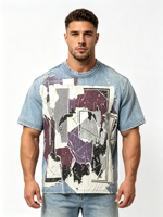 T-shirts personnalisés en gros avec impression de logo pour hommes, t-shirts unis en coton, t-shirts oversize à col rond