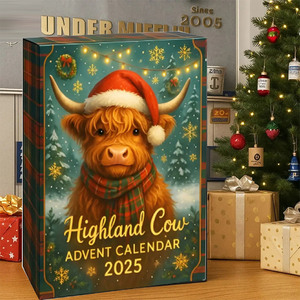 Calendario de Adviento de Vacas Highland Escocesas 2025, Caja Sorpresa con Figuras, Decoración Navideña, Regalo - Product Image 3