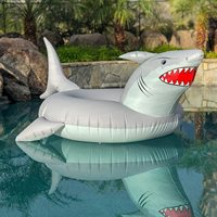 Bouée de piscine géante en forme de requin, double couche, extra sûre, pour eaux profondes, plage et activités aquatiques