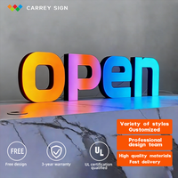 Letrero LED Personalizado CARREY, Letrero LED Colorido para Exteriores, Letrero 3D con Letras Iluminadas Frontalmente, Letrero Luminoso para Tiendas