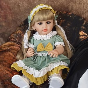 Poupée en vinyle entièrement en silicone bébé fille <span class=keywords><strong>Bebe</strong></span> Reborn 55cm cheveux dorés princesse Bonica jouet cadeau pour enfants Playmate - Product Image 1