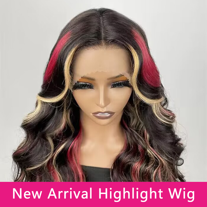 3 colors highlight wig body wave