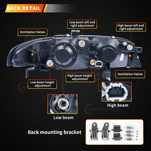 旧发光二极管前灯JDM OE投影仪前照灯兼容日产天际线R33 GTR 1995-1998系列1-<span class=keywords><strong>3</strong></span> (不适用于GTS GTST) - Product Image 3