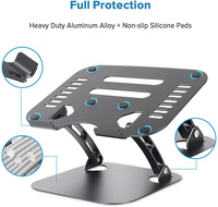 Soporte Universal Ergonómico de Aluminio para Portátil, Plegable, Portátil, para Escritorio, Compatible con Portátiles de 15.6 Pulgadas y Teléfonos