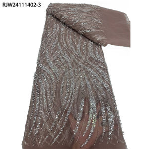 ผ้าลูกไม้โปร่งประดับลูกปัดไข่มุกสีขาวขนาดใหญ่สำหรับเจ้าสาวผ้าลูกไม้ประดับลูกปัดสีขาวดูหรูหราสำหรับงานแต่งงานที่หรูหราดูสง่างาม - Product Image 4