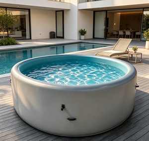 <span class=keywords><strong>Piscine</strong></span> gonflable avec échelle, <span class=keywords><strong>piscine</strong></span> rectangulaire gonflable en PVC pour enfants, jeux aquatiques d'été dans la cour - Product Image 6