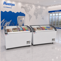 Factory Custom Sticker Small Ice Cream Freezer Air Cooling Chest Display Refrigeration Equipment High Visibility