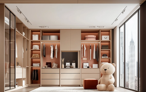 Clóset Moderno Personalizado de Primera Calidad, Armario Empotrado de Lujo con Partición de Vidrio e Iluminación LED para Apartamento, Villa o Casa - Product Image 3