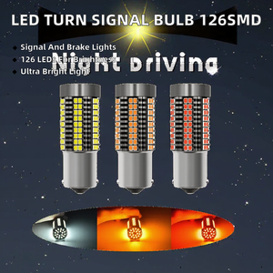 HearxinLED Nuova Lampadina LED 1156 P21W PY21W 7440 per Indicatori di Direzione e Freni, Luce Retromarcia Gialla Rossa 126SMD Universale BA15S BAU15S 12V - Product Image 4