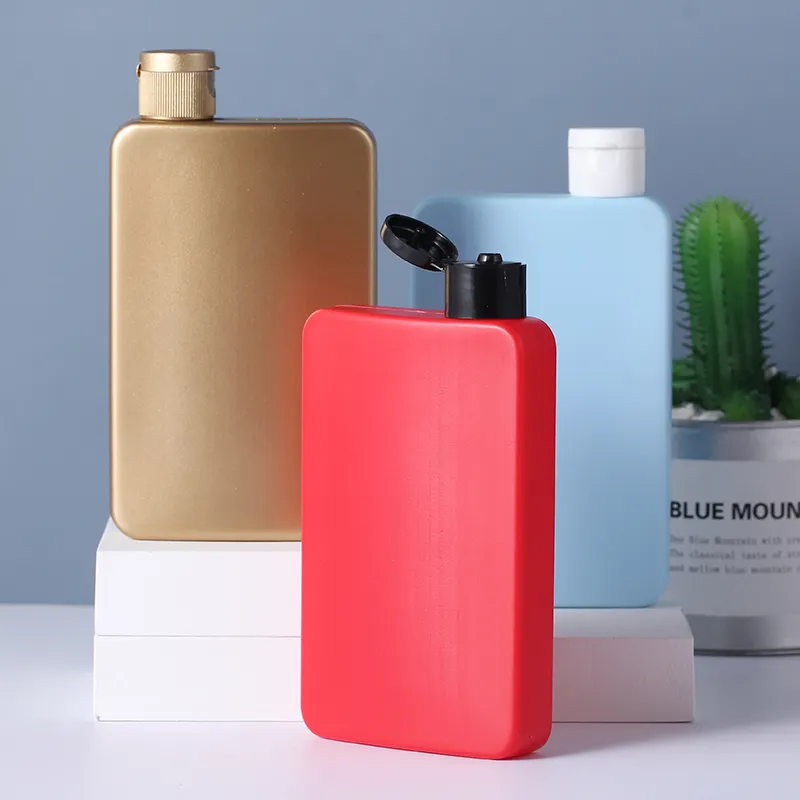 Kunden spezifisches Design Dunkelblaue rot goldene Farbe 200ml Plastik lotion flasche Shampoo flasche mit Flip Cap für die Körperpflege