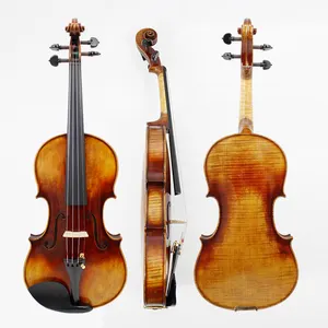 Violon de violon de style antique de flamme de haute qualité en bois européen fait à la main
