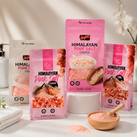 Sacs Mylar alimentaires thermoscellés anti-humidité 454g avec fenêtre, pour emballage de sel, pochette à fond plat avec fermeture éclair