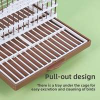 Cage à oiseaux carrée moderne de luxe en plastique, portable, avec tiroirs inférieurs en maille, conception anti-évasion, sans fermeture, pour canaris et petits oiseaux