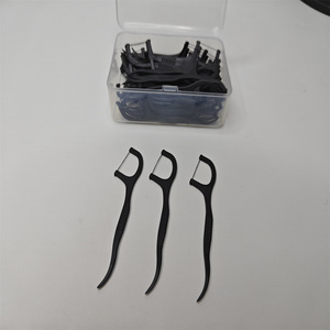 Hot-Sales Dental <span class=keywords><strong>Floss</strong></span> Picks <span class=keywords><strong>Fil</strong></span> <span class=keywords><strong>dentaire</strong></span> domestique portable Noir doux sur les gencives - Product Image 4