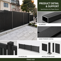Panneaux de clôture verticaux en aluminium thermolaqué anti-UV de qualité supérieure pour villas côtières, jardins et terrains