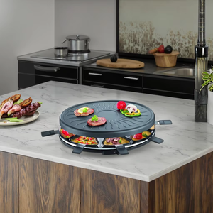 Grill de table électrique pour <span class=keywords><strong>raclette</strong></span> d'intérieur, plaque chauffante antiadhésive, sert jusqu'à 6 <span class=keywords><strong>personnes</strong></span> pour les fêtes, le plaisir en famille, comprend 6 plateaux chauffants - Product Image 5